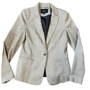 KENNETH COLE SELECT Herringbone/Chevron One  Button Front Blazer Grey Sz Medium